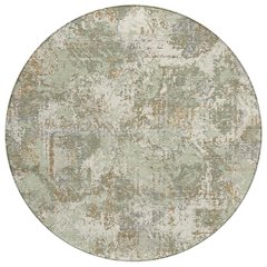 Machine Washable Indoor/Outdoor Chantille ACN2779 Green 8' x 8' Round Rug