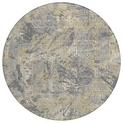 Machine Washable Indoor/Outdoor Chantille ACN2779 Gray 8' x 8' Round Rug