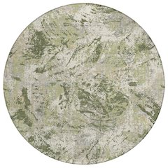 Machine Washable Indoor/Outdoor Chantille ACN2779 Green 8' x 8' Round Rug