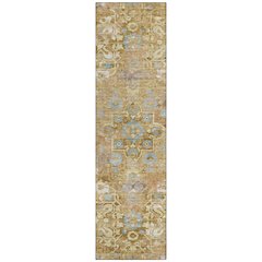 Machine Washable Indoor/Outdoor Chantille ACN2782 Gold 2'3" x 7'6" Runner Rug