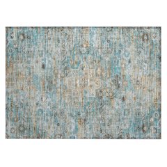 Machine Washable Indoor/Outdoor Chantille ACN2782 Teal 1'8" x 2'6" Rug