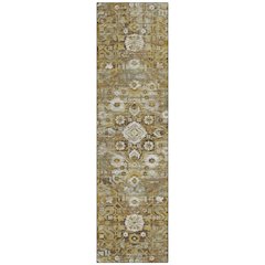 Machine Washable Indoor/Outdoor Chantille ACN2782 Gold 2'3" x 7'6" Runner Rug
