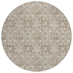 Machine Washable Indoor/Outdoor Chantille ACN2783 Brown 8' x 8' Round Rug