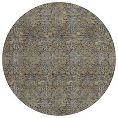 Machine Washable Indoor/Outdoor Chantille ACN2783 Black 8' x 8' Round Rug
