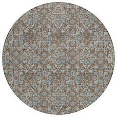 Machine Washable Indoor/Outdoor Chantille ACN2783 Brown 8' x 8' Round Rug