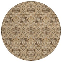 Machine Washable Indoor/Outdoor Chantille ACN2783 Orange 8' x 8' Round Rug