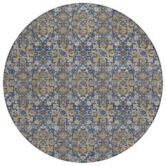 Machine Washable Indoor/Outdoor Chantille ACN2783 Blue 8' x 8' Round Rug