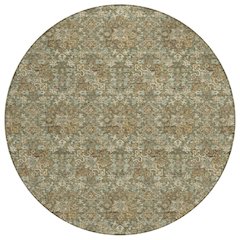Machine Washable Indoor/Outdoor Chantille ACN2783 Green 8' x 8' Round Rug