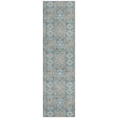 Machine Washable Indoor/Outdoor Chantille ACN2783 Teal 2'3" x 7'6" Runner Rug