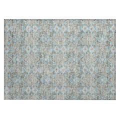 Machine Washable Indoor/Outdoor Chantille ACN2783 Teal 1'8" x 2'6" Rug