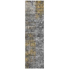 Machine Washable Indoor/Outdoor Chantille ACN2785 Black 2'3" x 7'6" Runner Rug