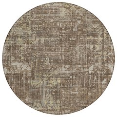 Machine Washable Indoor/Outdoor Chantille ACN2785 Brown 8' x 8' Round Rug