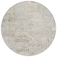 Machine Washable Indoor/Outdoor Chantille ACN2785 Ivory 8' x 8' Round Rug