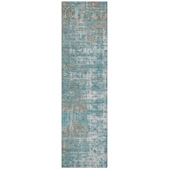 Machine Washable Indoor/Outdoor Chantille ACN2785 Teal 2'3" x 7'6" Runner Rug