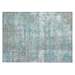 Machine Washable Indoor/Outdoor Chantille ACN2785 Teal 1'8" x 2'6" Rug