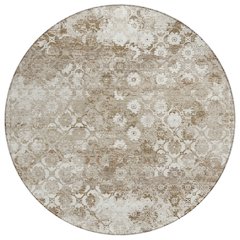 Machine Washable Indoor/Outdoor Chantille ACN2786 Brown 8' x 8' Round Rug