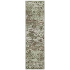 Machine Washable Indoor/Outdoor Chantille ACN2786 Green 2'3" x 7'6" Runner Rug