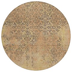 Machine Washable Indoor/Outdoor Chantille ACN2788 Orange 8' x 8' Round Rug