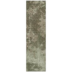 Machine Washable Indoor/Outdoor Chantille ACN2788 Green 2'3" x 7'6" Runner Rug