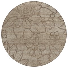 Machine Washable Indoor/Outdoor Chantille ACN2789 Brown 8' x 8' Round Rug
