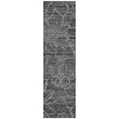 Machine Washable Indoor/Outdoor Chantille ACN2789 Black 2'3" x 7'6" Runner Rug