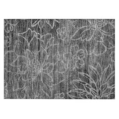 Machine Washable Indoor/Outdoor Chantille ACN2789 Black 1'8" x 2'6" Rug