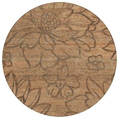 Machine Washable Indoor/Outdoor Chantille ACN2789 Orange 8' x 8' Round Rug