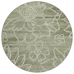 Machine Washable Indoor/Outdoor Chantille ACN2789 Green 8' x 8' Round Rug