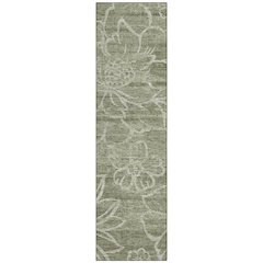 Machine Washable Indoor/Outdoor Chantille ACN2789 Green 2'3" x 7'6" Runner Rug