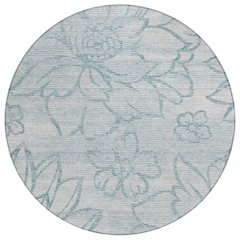 Machine Washable Indoor/Outdoor Chantille ACN2789 Gray 8' x 8' Round Rug