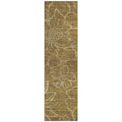 Machine Washable Indoor/Outdoor Chantille ACN2789 Gold 2'3" x 7'6" Runner Rug