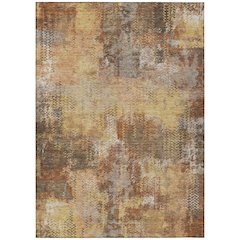 Machine Washable Indoor/Outdoor Chantille ACN2790 Orange 3' x 5' Rug
