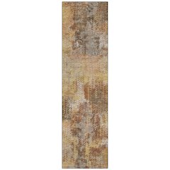 Machine Washable Indoor/Outdoor Chantille ACN2790 Orange 2'3" x 7'6" Runner Rug