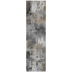 Machine Washable Indoor/Outdoor Chantille ACN2790 Gray 2'3" x 7'6" Runner Rug