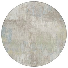 Machine Washable Indoor/Outdoor Chantille ACN2790 Ivory 8' x 8' Round Rug