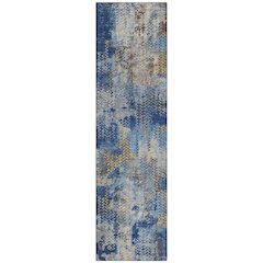 Machine Washable Indoor/Outdoor Chantille ACN2790 Blue 2'3" x 7'6" Runner Rug