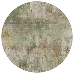 Machine Washable Indoor/Outdoor Chantille ACN2790 Green 8' x 8' Round Rug