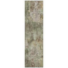 Machine Washable Indoor/Outdoor Chantille ACN2790 Green 2'3" x 7'6" Runner Rug