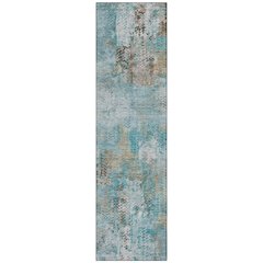 Machine Washable Indoor/Outdoor Chantille ACN2790 Teal 2'3" x 7'6" Runner Rug