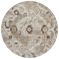 Machine Washable Indoor/Outdoor Chantille ACN2791 Brown 8' x 8' Round Rug