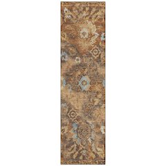 Machine Washable Indoor/Outdoor Chantille ACN2791 Orange 2'3" x 7'6" Runner Rug