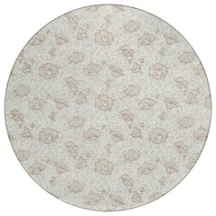 Machine Washable Indoor/Outdoor Chantille ACN2792 Ivory 8' x 8' Round Rug
