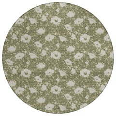 Machine Washable Indoor/Outdoor Chantille ACN2792 Green 8' x 8' Round Rug