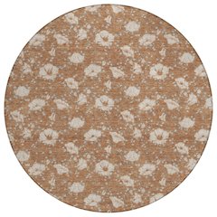 Machine Washable Indoor/Outdoor Chantille ACN2792 Orange 8' x 8' Round Rug