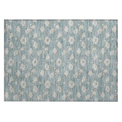 Machine Washable Indoor/Outdoor Chantille ACN2792 Teal 1'8" x 2'6" Rug