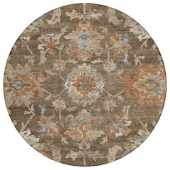 Machine Washable Indoor/Outdoor Chantille ACN2793 Brown 8' x 8' Round Rug