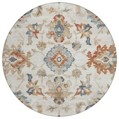 Machine Washable Indoor/Outdoor Chantille ACN2793 Ivory 8' x 8' Round Rug