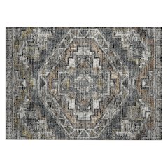 Machine Washable Indoor/Outdoor Chantille ACN2794 Black 1'8" x 2'6" Rug