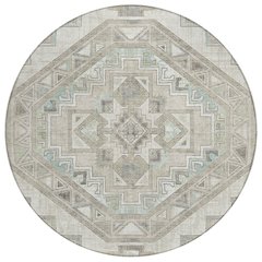 Machine Washable Indoor/Outdoor Chantille ACN2794 Ivory 8' x 8' Round Rug