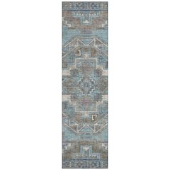 Machine Washable Indoor/Outdoor Chantille ACN2794 Teal 2'3" x 7'6" Runner Rug